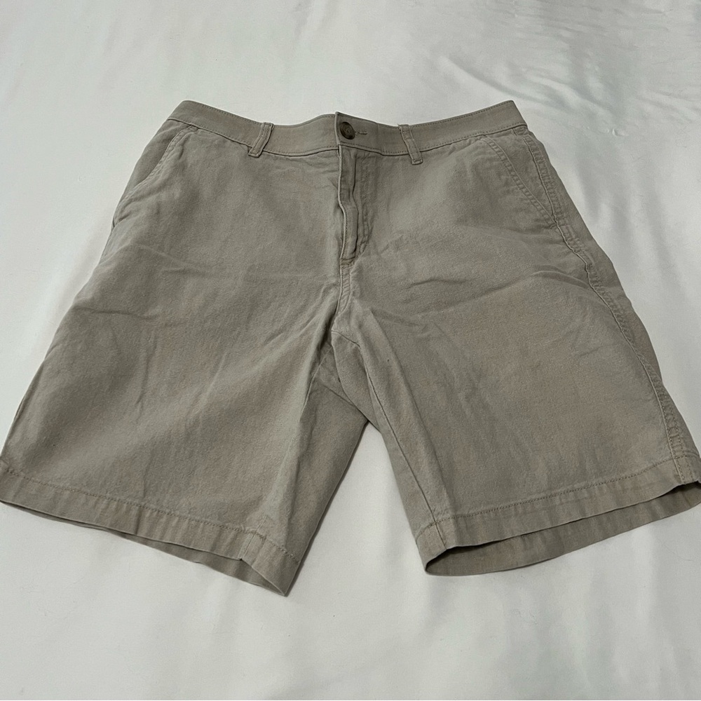 Marc Anthony Tan Linen Cotton Blend Shorts